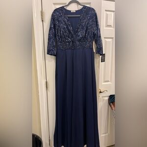 Kiyonna Midnight Blue Lace Maxi Dress